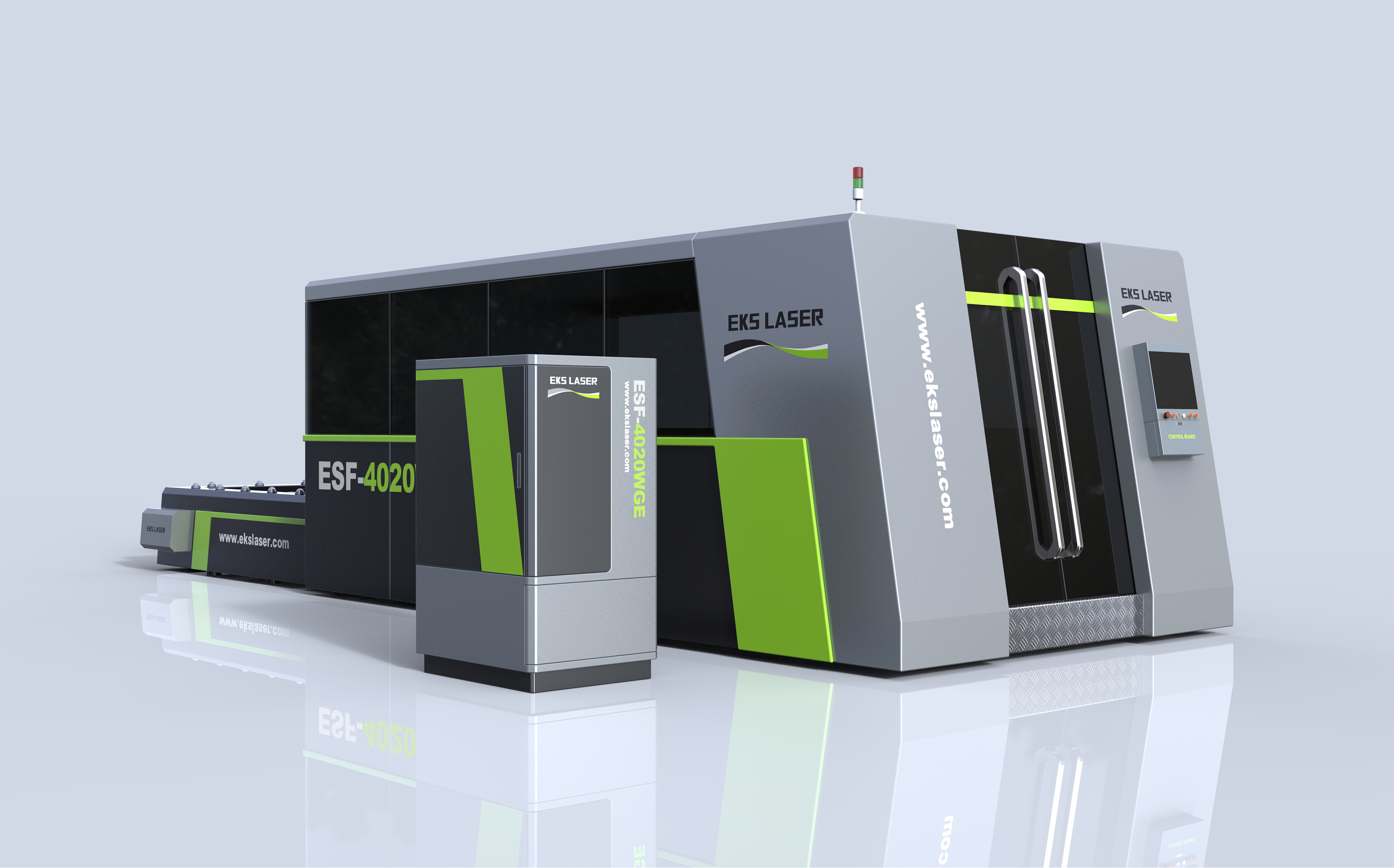 High efficiency fully enclosed dual platform CNC laser cutting machine